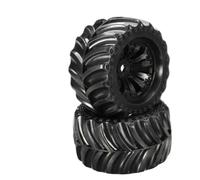 COMODO 2pcs 140mm RC Car Tires for 1/10 Scale Crawler - 17mm Hex, 80mm Width, Composite Rubber & Plastic Replacement Wheels Compatible with JLB Racing 11101 21101 J3 Speed