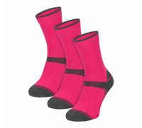 Comodo 3 Pack Kids Merino Wool Hiking Socks (3 Sizes) - 4-6 Years - Pink