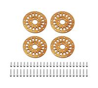 COMODO 4pcs Aluminum Wheel Faces for 1.3 Inch ModuWheel - Replacement Faceplates Compatible with Modular RC Wheel Systems(Yellow)