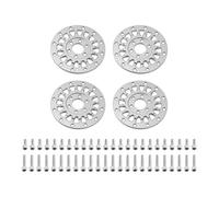 COMODO 4pcs Aluminum Wheel Faces for 1.3 Inch ModuWheel - Replacement Faceplates Compatible with Modular RC Wheel Systems(Grey)