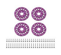 COMODO 4pcs Aluminum Wheel Faces for 1.3 Inch ModuWheel - Replacement Faceplates Compatible with Modular RC Wheel Systems(Purple)