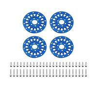COMODO 4pcs Aluminum Wheel Faces for 1.3 Inch ModuWheel - Replacement Faceplates Compatible with Modular RC Wheel Systems(Blue)