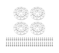 COMODO 4pcs Aluminum Wheel Faces for 1.3 Inch ModuWheel - Replacement Faceplates Compatible with Modular RC Wheel Systems(Silver)