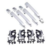 COMODO 8 Pcs Chrome Door Handle Set Compatible with Cerato 2010-2013 Models Front Rear Left Right Exterior Interior Replacement