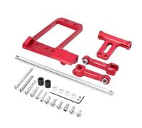 COMODO Aluminum BAT Servo Mount with Scale Hydraulic Steering Link Compatible With 1/10 Vanquish Phoenix VS4-10 F10 RC Crawlers(Red)