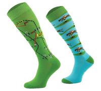 Comodo Equestrian Socks - Cross Country Design- One Mis-Matched Pair - Horse Riding - Women's Knee High Socks - UK5.5-8