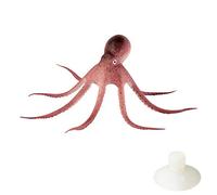 COMOK Lifelike Silicone Artificial Moving Floating Octopus Ornament with Suction Cup for Aquarium Fish Tank Decoration