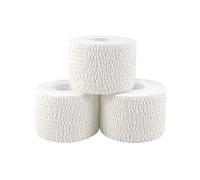 COMOmed Athletic Grip Tape, 3 Rolls Weightlifting Thumb Tape, Sticky and Stretchy Hook Grip Tape for Skin Protection, Easy to Tear for Cross Training, Climbing, Powerlifting, 2in x 22.6ft, White