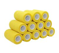 COMOmed Vet Wrap Bandages Cohesive Tape 10cm x 4.5m 12 Rolls Yellow