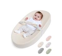 COMOMY Vegan Leather Baby Changing Mat, 80x40 cm Anti-Roll Pad, Beige