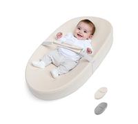 COMOMY Vegan Leather Nappy Baby Changing Mat with Waterproof and Wipeable PU Cover, Anti-Roll and Anti-Slip Diaper Chang Mat with Safety Straps, Portable Changing Pad, for Dresser and Table (Beige)