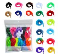 Comonc 100 Pcs Magic Twisty Worm Wiggly Twisty Fuzzy Worms on a String Magic Worm Toys for Party Supplies,Random Colors