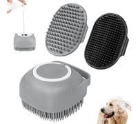 Comotech 6PCS Dog Bath Brush & Dog Toothbrush | Adjustable Handle Shampoo Brush & Scrubber for Short & Long Haired Dogs & Cats | Effectively Solve Odor & Stain Removal Problems (Gray Gray Black)