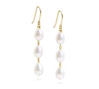 COMOTO Pearl Drop Dangle Earrings for Women 14K Gold Filled Multiple Real White Freshwater cultured Pearl Earrings Jewelry, Pearl, not known