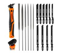 COMOWARE 17Pcs Handsaw & File Set with Blade Quick Change Mechanism, 10 Saw Blades & 6 Precision Files for Woodworking, DIY, Model Crafting, PVC/Metal Cutting Tools
