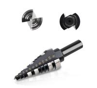 COMOWARE 3/16"-7/8" Step Drill Bit M2 HSS Drill Bit Straight Grooved Double Fluted for Stainless Steel Copper Aluminum Wood Plastic