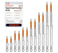 COMOWARE High Magnetic Screwdriver Drill Bit Set, 12PCS, #2 Anti-Slip Long Phillips Bits, S2 Steel, Chrome Plated for Rust Resistance, 2-6" Magnetic Impact Bits for Power Drill