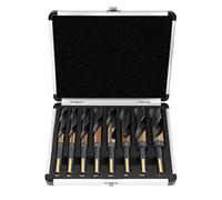 COMOWARE Reduced Shank Drill Bit Set, 8 Sizes from 9/16" to 1", HSS M2, Black & Gold Drill Bit with 3-Flat 1/2" Shank, 135° Split Point, Drills Bits for Metal/Plastic/Wood, with Storage case