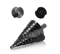 COMOWARE Unibit Step Drill Bit for Metal, 12 Size from 1/4" to 2-3/8", M2 HSS High Speed Steel, 2 Spiral Flute, 3-Flat Shank, Hole Drill Bit for Steel Sheet Copper Aluminum Wood Board Plastic Iron
