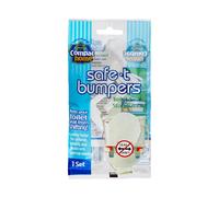 COMPAC HOME Compac’s Stabilizers T Bumpers, Lock Place, Keeps Children, Elderly, Disabled Safe from Slipping Off Shaking, Moving or Wobbly Toilet Seat (1 Set), White, 1 Count (Pack of 1)