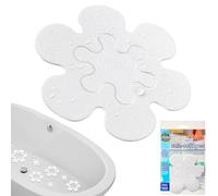 COMPAC HOME Safe-T-Shapes Anti-Slip Bathroom Decals - 7 Large White Daisies with Removable Inner Daisies (14 Total), Flexible Non-Slip Tub & Shower Safety, Decorative Design