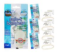 Compac Home Toilet Seat Stabilizers Safe-T-Bumpers, Lock Moving or Wobbly Seat Safely in Place for Kids, Elderly, 4 Sets