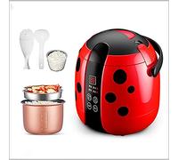 Compact 1.2L Smart Rice Cooker & Steamer - 200W Portable Lunch Box for European Offices & Travel (Red)