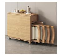 Compact 1.4m Folding Wooden Dining Table Set with 4 Chairs - Space-Saving Furniture for Kitchen & Living Room Ideal for Small Spaces Restaurants & Home Use