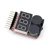 Compact 1-8S Battery Voltage Detector with Sound Alarm for Lipo Li-ion LiMn Li-Fe, Accurate ±0.02V Reading, Red LED for Hobby Electronics(1PC)
