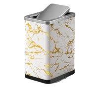 Compact 10L Swing Lid Trash Bin for Small Bathroom Living Room Bedroom & Office - Stylish Waste Paper Basket (15L 37.3 x 27.5 x 18.7 CM)