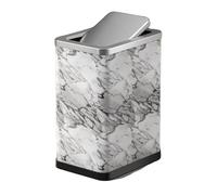 Compact 10L Swing Lid Trash Bin - Small Bathroom Wastebasket for Living Room Bedroom & Office - Stylish 15L Rubbish Bin (37.3 x 27.5 x 18.7CM)