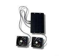 Compact 10W Solar Panel With Dual Fan Ventilation For Pet Enclosures, Provides Efficient Airflow Using Renewable Solar Energy In Various Conditions