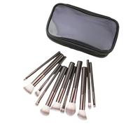 Compact 11 Pieces Cosmetic Brush Set Travel Face And Eye Makeup Brushes Easy Application For Beauty Enthusiasts