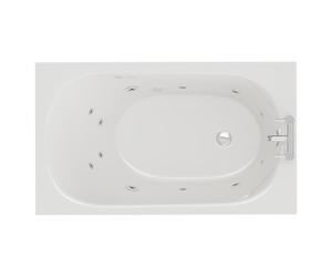 Compact 12 Jet Chrome Flat Jet Single Ended Whirlpool Bath | White | Acrylic | 1200mm x 700mm