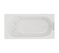 Compact 12 Jet Chrome Flat Jet Single Ended Whirlpool Bath | White | Acrylic | 1400mm x 700mm