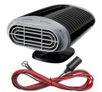 Compact 12 Volt Electric Car Heater with Defrost Function - Quick Warm Air Fan for Vehicle Interior Cab Bus Trailer Cold Weather