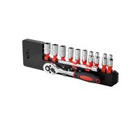 Compact 12pc Ratchet Socket Set - 1/4" Drive, 4 13mm, Automotive Tool