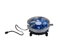 Compact 12x12x6.5cm for cpu Cooler for Small PC Cases Compact(Blue) | Efficient aluminum heatsink, blue LED lighting, silent operation, compact design, desktop cooling