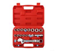 Compact 17-Piece Tool Set for Tight Spaces(28-piece Set) | for forged Cr-V alloy, polished finish, prevents fastener rounding, 17-piece assortment, for ideal for mechanics