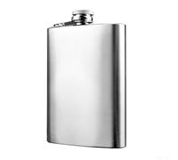 Compact 18oz Stainless Steel Flask for Whiskey Vodka Rum and Wine Rustproof Material with Tight Sealing Cap (8oz)