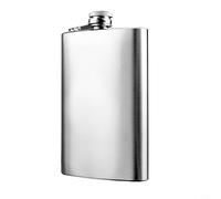 Compact 18oz Stainless Steel Flask for Whiskey Vodka Rum and Wine Rustproof Material with Tight Sealing Cap (18oz)