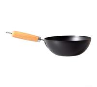 Compact 20cm Wok for Individual Use Built from Wrought Iron with Uncoated Interior and Support for Induction Gas and Electric Stoves (A-28CM)