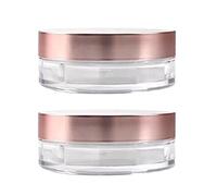 Compact 20G Portable DIY Makeup Loose Powder Case with Puff, Transparent Design for Easy Refill, Travel-friendly Container for Blush, Eyeshadow - Clear Plastic Round Cosmetic Jar