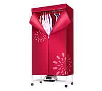 Compact 220V Electric Clothes Dryer 1200W Stainless Steel Drying Rack for Apartments Portable Double Tier Laundry Dryer Space Saving Design (Red)