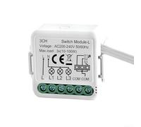 Compact 230V Smart Switch Module for Tuya and For ZigBee No Neutral Line Necessary Supports Dual Control for Home Lighting Automation (3CH)