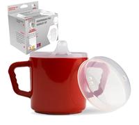 Compact 240ml Adult Sippy Cup with Dual Handles - Ideal for Limited Mobility, Handicapped, and Elderly Care - Assistive Sip Cups Cups for Elderly Care Drinking Mug/Drinking Cup/Non Spill Cup (Red)