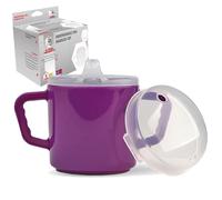Compact 240ml Adult Sippy Cup with Dual Handles - Ideal for Limited Mobility, Handicapped, and Elderly Care - Assistive Sip Cups Cups for Elderly Care Drinking Mug/Drinking Cup/Non Spill Cup (Purple)