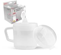 Compact 240ml Adult Sippy Cup with Dual Handles - Ideal for Limited Mobility, Handicapped, and Elderly Care - Assistive Sip Cups Cups for Elderly Care Drinking Mug/Drinking Cup/Non Spill Cup (Clear)