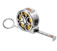 Compact 2m Stainless steel Tape Measure Metric + Imperial double-sided scale with Keychain - Durable, Waterproof Mini Ruler - Ideal for DIY, Office & Woodworking Projects (Gold)