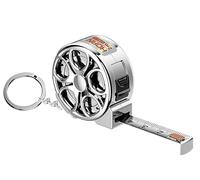 Compact 2m Stainless steel Tape Measure Metric + Imperial double-sided scale with Keychain - Durable, Waterproof Mini Ruler - Ideal for DIY, Office & Woodworking Projects (Silvery)